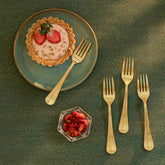 Champagne Gold Dessert Fork Set of 4 with Matt Finish